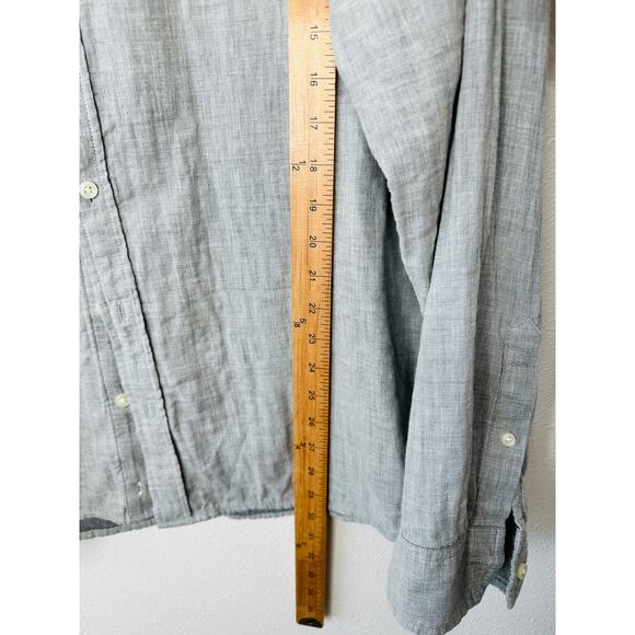 Goodfellow Light Gray Linen Long Sleeve Button Collared Shirt 2XL - Picture 12 of 12